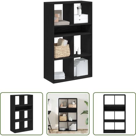 Étagère de livres - Bibliothèque noir 66x31x112 cm bois d'ingénierie (1/5)
