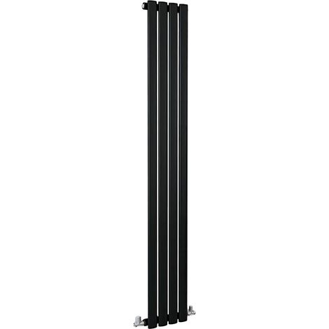 SKY Bathroom Oval Column Radiator Vertical 1600x236mm Single Black