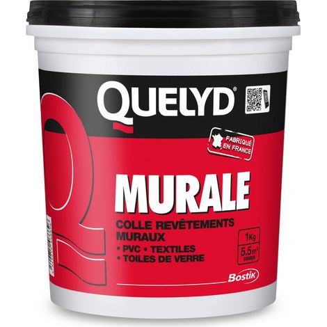 Colle vinylique pour revêtements muraux – Pâte blanche 1 kg – Collage ultra-résistant pour textiles et PVC – Application facile et rapide – Quelyd