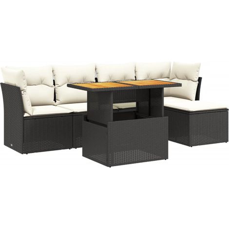 Maison Exclusive - Set de sofás de jardín 6 piezas y cojines ratá (1/3)
