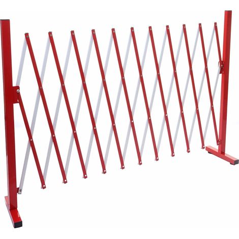Grillage HWC-B34, grille protectrice télescopique, aluminium rouge/blanc - hauteur 103cm, largeur 37-300cm (1/5)