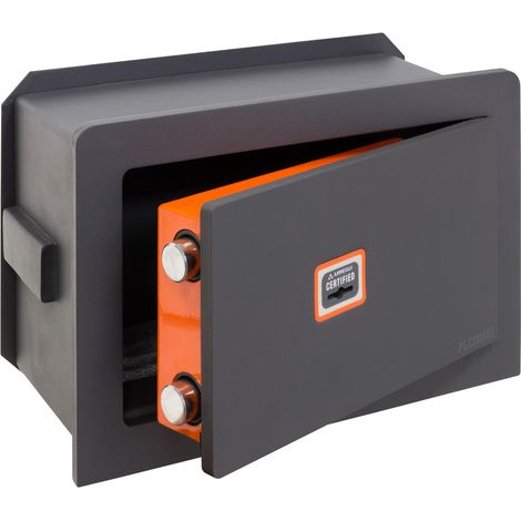 ARREGUI Plus C 181310 Caja fuerte de empotrar a pared con cerradura certificada de llave Caja de Seguridad para casa y hogar Fundo extensible Fácil de instalar 21 x 32 x 15/22 cm 4 a 8 L