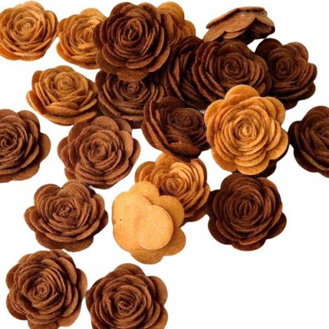 Roses Artificielles - Fleur Miniature en Tissu Non Tissé - Décoration DIY pour Mariage, Scrapbooking, Cadres Photo, Boîtes Cadeaux - Lot de 24 (1/4)