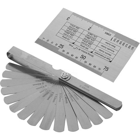 Jauge d'épaisseur en acier 32 lames, protecteurs de frettes et de touche, outil de mesure pour guitare, jeu de cales de précision (1/5)