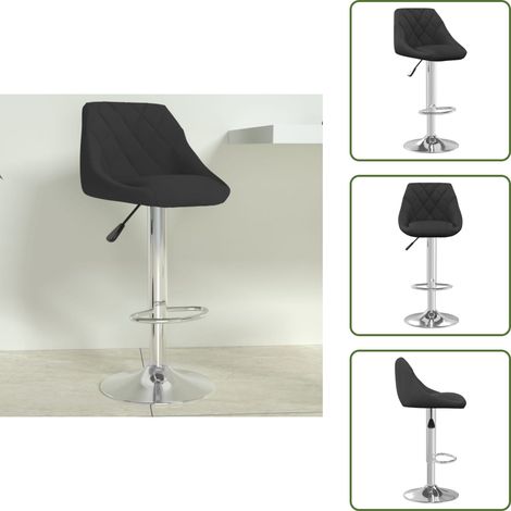Taburete giratorio - vidaXL Taburete de cocina de terciopelo negro - Taburete ajustable