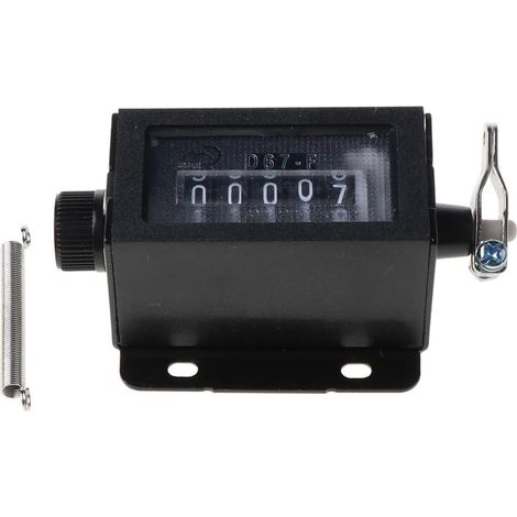 BEBUSINGOTO Compteur de comptage manuel à 5 ​​chiffres D67-F Compteur de course de traction mécanique à 5 chiffres coque noire compteur de cercle numérique réinitialisable poinçonneuse clicker noir (1/5)