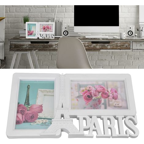 Cadre Photo Rectangulaire Décoratif pour la Maison avec 2 Portes Photo Cadre Tabletop pour Chambre Fête de Mariage - Plastique Haute Qualité, 29.8x17cm, 2 Cadres Offerts (1/5)