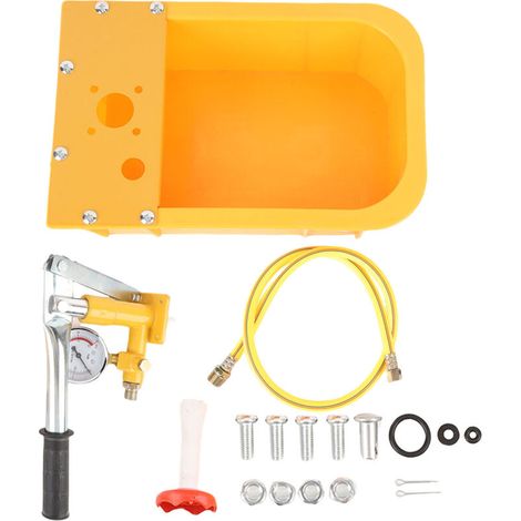 Pompa manuale Crezuo per il test della pressione dell'acqua con manometro G1/2, connettore filettato standard, tester per perdite nelle tubazioni degli impianti di riscaldamento.-Crezuo