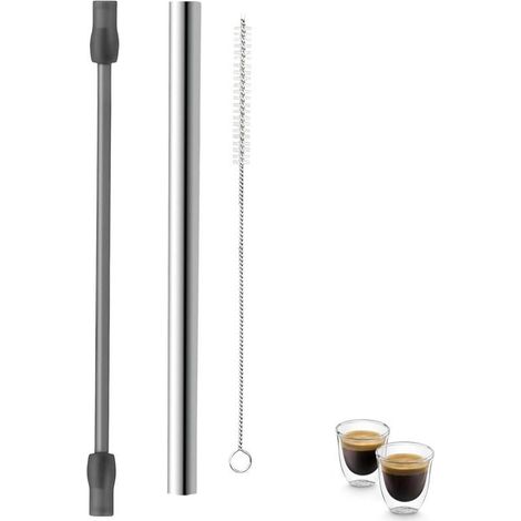 Tuyau à lait compatible avec la pièce de rechange Siemens, tuyau à lait, tuyau à lait en acier inoxydable et brosse de nettoyage, compatible avec Siemens, machine à café automatique (g (1/4)