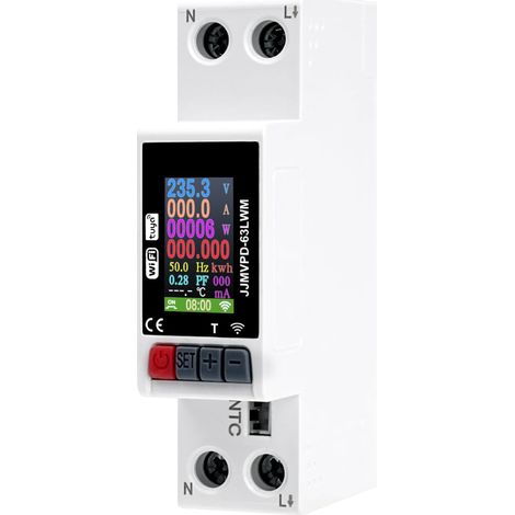 Compteur electrique wifi 63A consometre electricite compteur d'énergie connecté 80-300VAC compteur electrique monophasé avec Fonction de protection intelligente contre les fuites électriques (1/5)