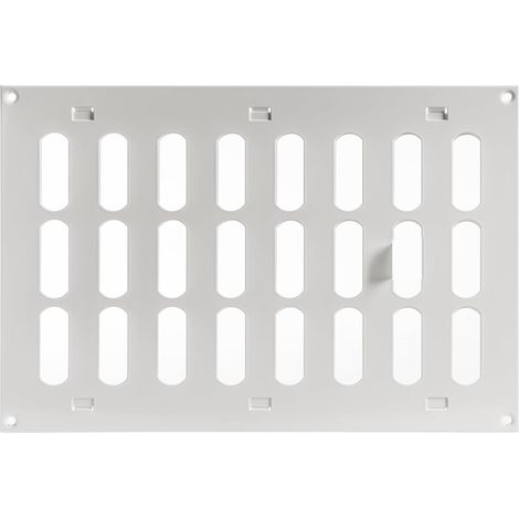 Grille d'aération réglable blanche de 300 x 200 mm (dimensions extérieures) – Registre de ventilation CVC en acier galvanisé – Protection de chauffage, de refroidissement – Mur, retour (1/5)