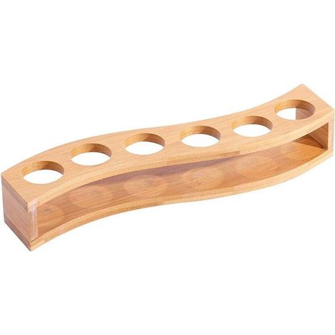 Porte-verres à vin en bambou, séparateur de verres, organiseur et rangement pour bar de cuisine, 6 trous (1/5)