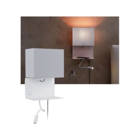 Applique murale avec étagère Mérani - Métal - E27 - 40W - IP20 - Avec ampoule (1/5)