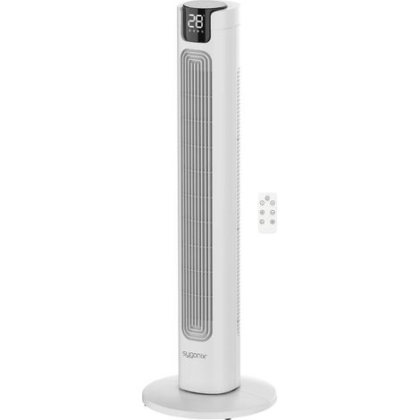 Sygonix Ventilateur colonne 50 W (Ø x H) 315 mm x 942 mm blanc minuteur, affichage LED, oscillant, avec télécommande (1/4)