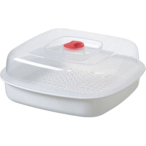1 Cuiseur vapeur, forme carrée, avec couvercle, pour micro-ondes, légumes, riz, poisson (1/5)