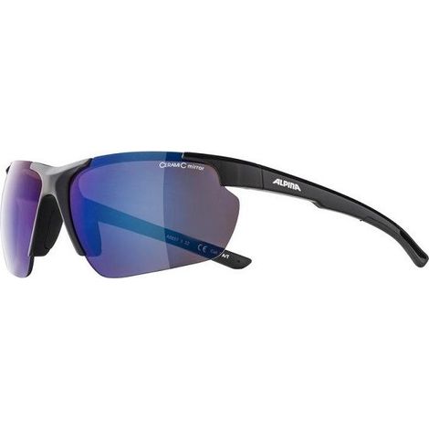 Lunettes de vélo ALPINA DEFEY HR couleur NOIR Verre BLEU MIROIR Cat.3