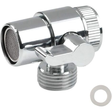 Faucet Switch Valve Diverter Valve Polished Brass Chrome Shower Adapter Valve Faucet Replacement Parts for Toilet, Bathroom, Kitchen (1/5)