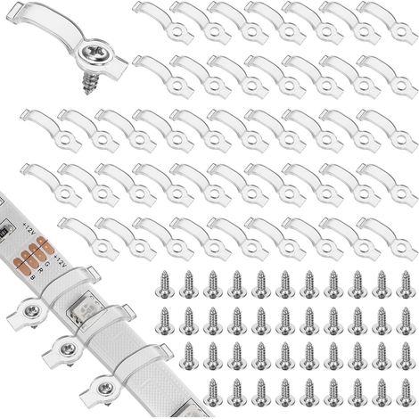 Lot de 200 clips de fixation pour bandes LED 8 mm 9 mm 10 mm Avec 200 vis incluses 200 pièces 6 mm 23 virgule 5 x 11 x 4 mm 3 mm 108 g (1/4)