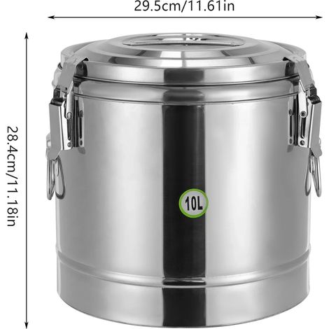 Thermobehälter, Edelstahl, 10L Kapazität, silber