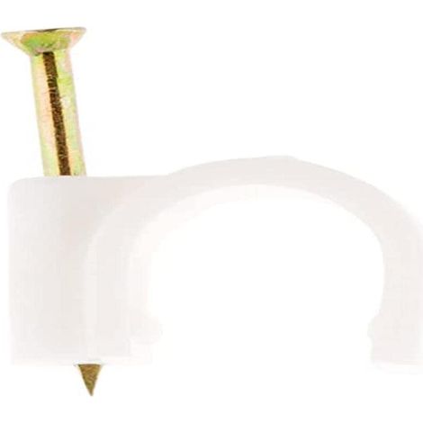Zenitech - Ganci di Fissaggio Ø14mm - Confezione da 100 - Fissaggio Rapido ed Efficace per Cavi e Guaine - Plastica di Alta Qualità - Certificato CE - Bianco - Ø14mm