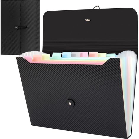 Trieur Lot de 1 Pièces Extensible Pochettes pour Documents, Rangement Papier Administratif Accordéon Organiseur de Dossiers de Fichiers (macaron) (13 Compartiments) (1/5)