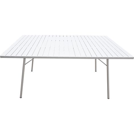 Tavolo santorini, pieghevole, in acciaio, 80x120xh.74 cm, colore bianco