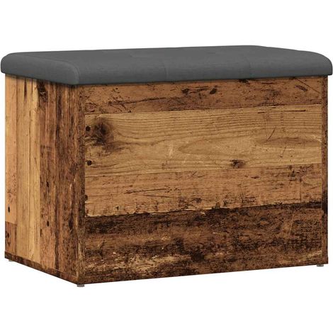 Banc de rangement vieux bois 62x42x45 cm bois d'ingénierie CFW574831 (1/5)