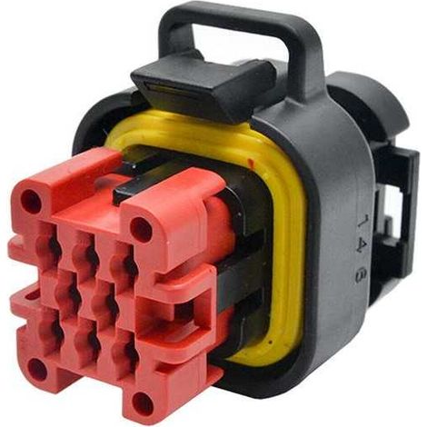 Connettore AmpSeal maschio porta femmina 8 vie nero