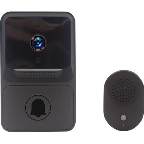 Sonnette Vidéo WiFi - Interphone Bidirectionnel - Vision Nocturne - Objectif 100° - Batterie Intégrée 800 mAh - Installation Sans Fil - Pour Sécurité Domestique - 1 Pièce