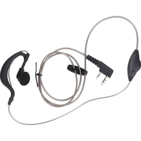 Casque radio bidirectionnel à 2 broches avec câble flexible noir et bouton PTT en forme de G pour Kenwood KPG TH TK (1/5)