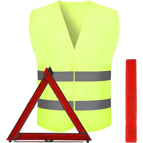 Ensemble 2en1 de Triangle de Présignalisation pour Voiture/Moto – Triangle de Présignalisation Auto (1/5)