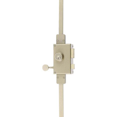JPM – Serrure multipoint en applique 120x71mm – Acier bronzé – Axe 45mm – Carré 7mm pour modèle à fouillot – Norme A2P (1/2)