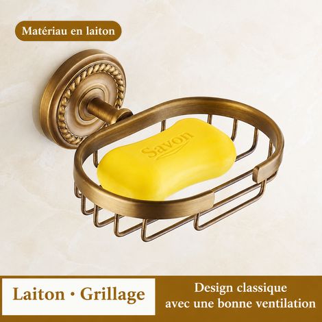 Porte-savon grille en laiton antique style européen torsadé pour salle de bain 16,5 × 15 × 7 cm 450 g – Livraison gratuite (1/4)