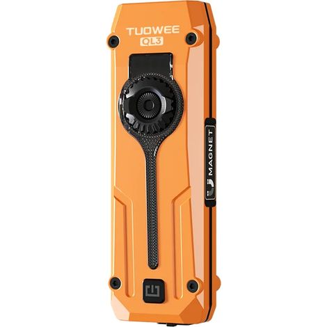 (Orange) Lampe torche professionnelle EDC rechargeable avec fonctions combinées de lumière rouge, lumière RGB, lumière ultraviolette et LED. (1/5)