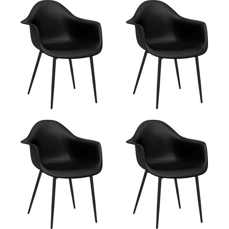Maison Exclusive - Chaises à manger lot de 4 noir PP (1/5)