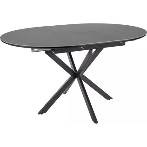 Table repas extensible 100 cm gris mat céramique ronde 6 places BOREALIZ5 (1/5)