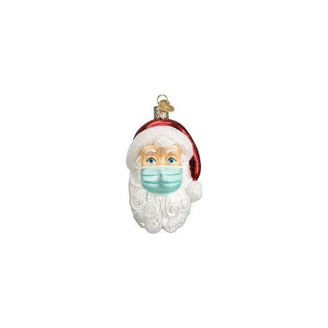 Ornement de Noël en verre soufflé Père Noël avec masque facial, décoration d'arbre unique – (1/5)