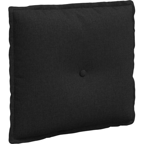 Coussin noir, dimensions 50 x 19 x 45 cm, en tissu (1/5)