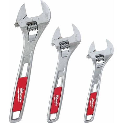 Verstellbare Schraubenschlüssel Milwaukee adjustable wrench set Chrom 3 Stück (1/5)