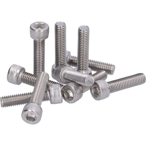 Lot de 30 vis à tête cylindrique creuse M6x25, boulons inox A2-70 DIN 912, acier inoxydable 304, fixation hexagonale, quincaillerie résistante. (1/5)