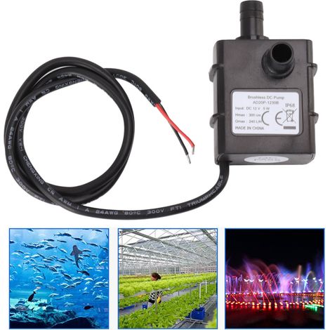 Pompe à eau sans balais CC 1230B, pompe submersible à refroidissement par eau pour montage DIY, pompe centrifuge miniature longue durée, 12 V (1/5)