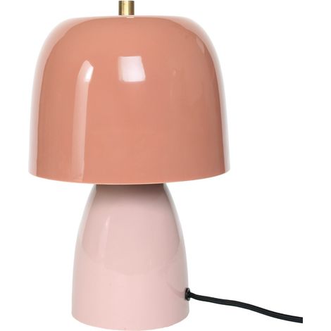 Lámpara de sobremesa seta de metal rosa salmón 31 cm (1/5)
