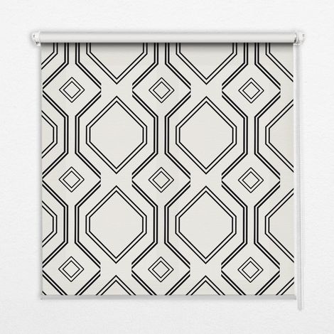 Innenrollo Fensterrollo - Rollo ohne Bohren - Sichtschutzrollo - Lichtdurchlässiges Rollo - Rechteckiges - Rollo - (100 cm x 180 cm) - Rautenillusion (1/5)