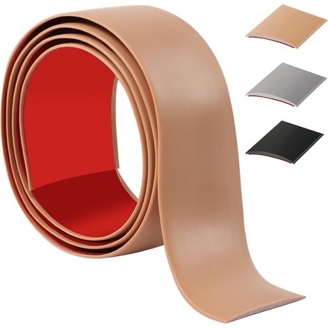100cm Barre De Seuil Adhesive，Flexible Seuil De Porte Adhesif PVC,Barres De Transition De Seuil Pour La Cuisine/Salon,Profil De Transition Pour Joindre Les Joints De Sol/Carrelage/Laminé（5cm，Brun） (1/5)