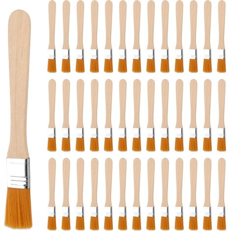 40 PCS Pinceaux Peinture 13.5cm Petit Pinceau Peinture Mur avec Manche en Bois Pinceau Plat Pinceau Brosse Vernis Bois Lasure pour Peinture,Bricolage,Murale,Poussière,Nettoyage,Lasures,Colle,Gesso (1/5)