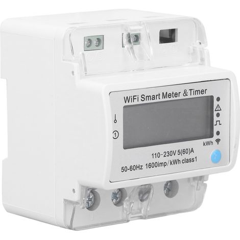 Compteur d'énergie intelligent WiFi 4P ATMS6004 avec pilotage via application : suivi de consommation et coût électrique sur smartphone (AC110230V). (1/5)