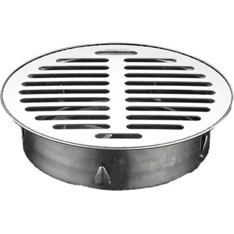 Égouttoir de sol rond en acier inoxydable pour salle de bain avec grand diamètre 125 mm (1/5)