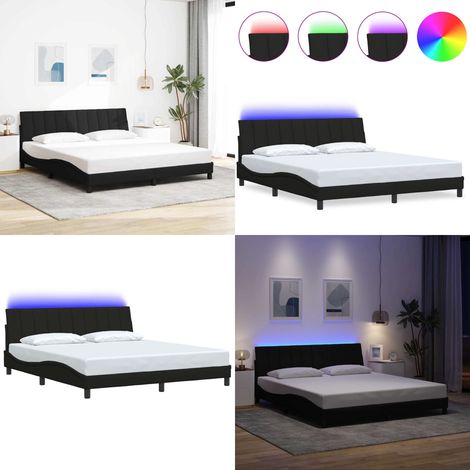 vidaXL Bettgestell ohne Matratze Schwarz 180x200 cm Stoff (1/5)