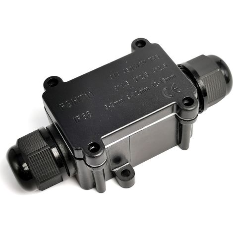 Stück wasserdichte IP68-Anschlussdose, 2-Wege-wasserdichte elektrische Anschlussdose für den Außenbereich, M20-Kabelverschraubungen 5–9 mm und 9–12 mm Kabel, elektrisches Gehäuse