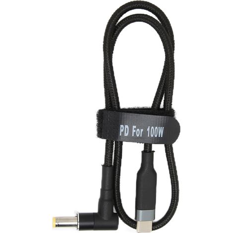Câble de charge pour ordinateur portable, connecteur adaptateur DC, câble USB-C PD 60W (0.5m) (1/5)